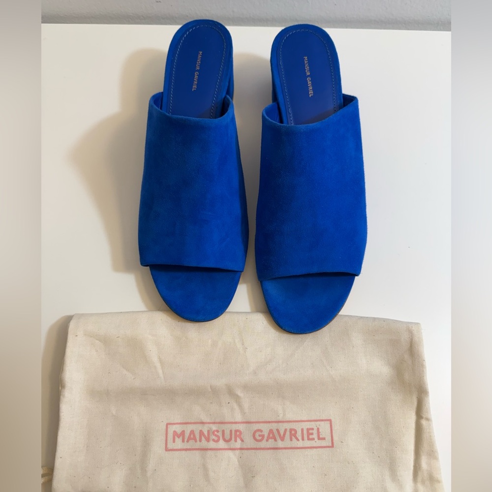 Mansur Gavriel Blue Leather Mules size 40